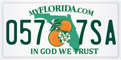 FL license plate 0577SA