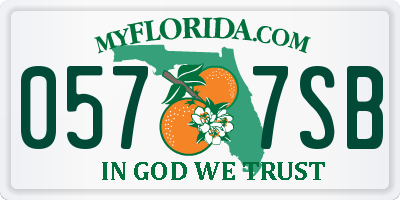 FL license plate 0577SB