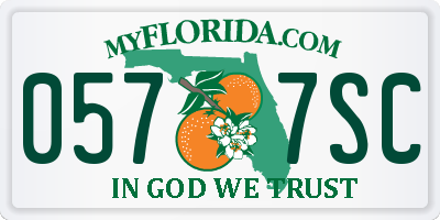 FL license plate 0577SC