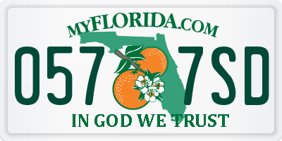 FL license plate 0577SD