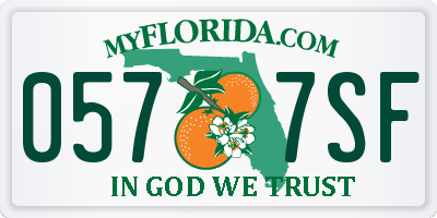 FL license plate 0577SF