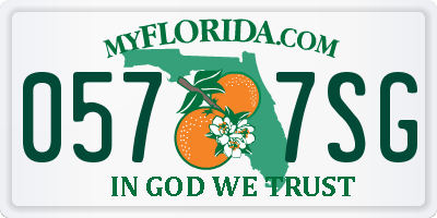 FL license plate 0577SG