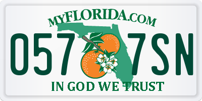 FL license plate 0577SN