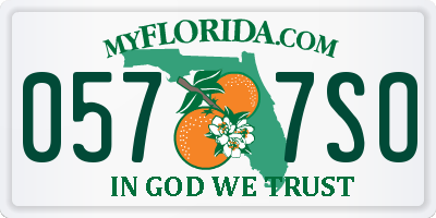FL license plate 0577SO