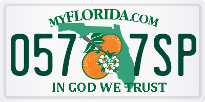 FL license plate 0577SP