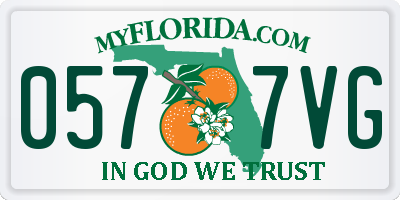 FL license plate 0577VG