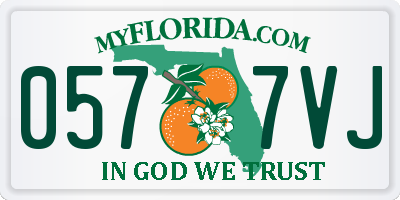 FL license plate 0577VJ