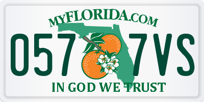 FL license plate 0577VS
