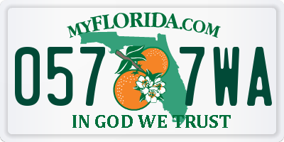 FL license plate 0577WA