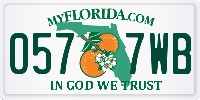 FL license plate 0577WB