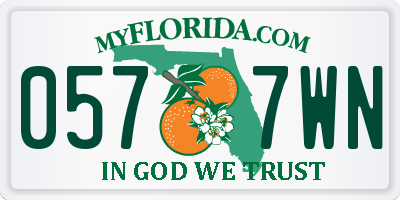 FL license plate 0577WN