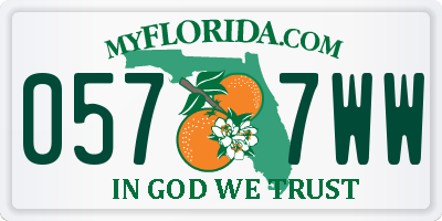 FL license plate 0577WW