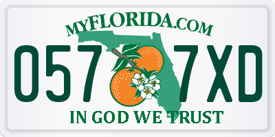 FL license plate 0577XD