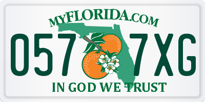 FL license plate 0577XG