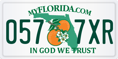 FL license plate 0577XR
