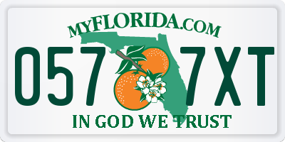 FL license plate 0577XT