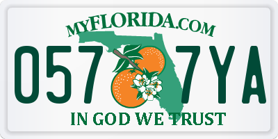 FL license plate 0577YA