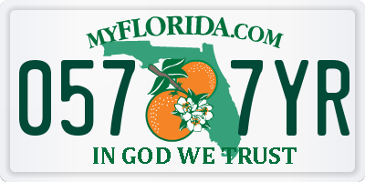 FL license plate 0577YR