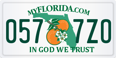 FL license plate 0577ZO