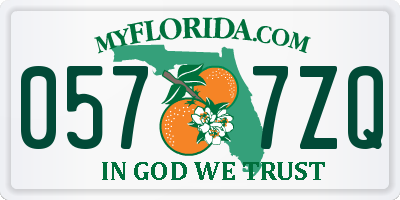 FL license plate 0577ZQ