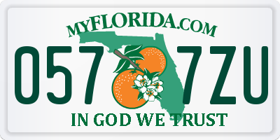 FL license plate 0577ZU
