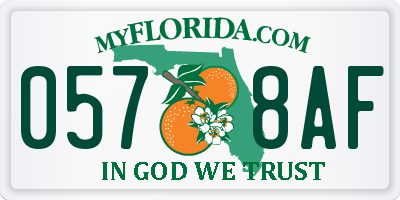 FL license plate 0578AF