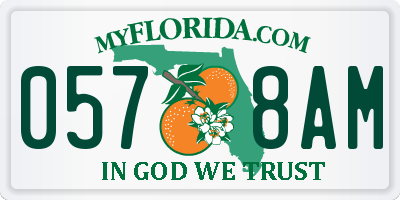 FL license plate 0578AM