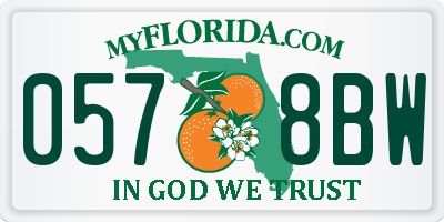 FL license plate 0578BW