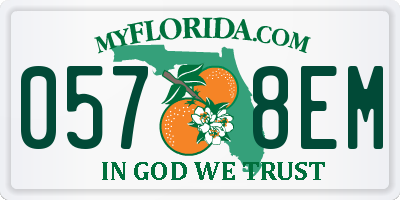 FL license plate 0578EM