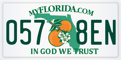 FL license plate 0578EN