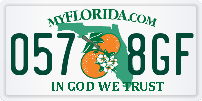 FL license plate 0578GF