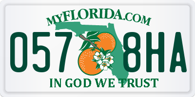FL license plate 0578HA