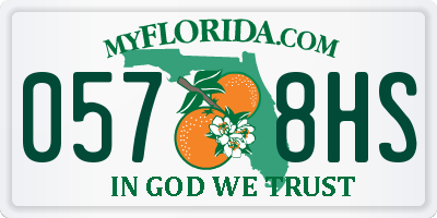 FL license plate 0578HS