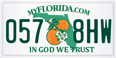 FL license plate 0578HW