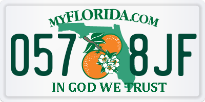 FL license plate 0578JF