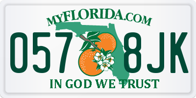 FL license plate 0578JK