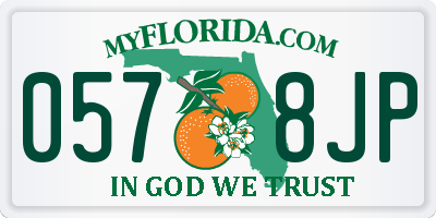 FL license plate 0578JP