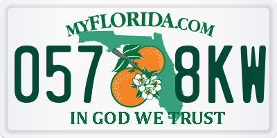 FL license plate 0578KW