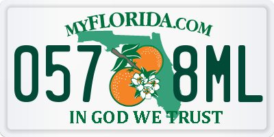 FL license plate 0578ML
