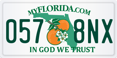 FL license plate 0578NX