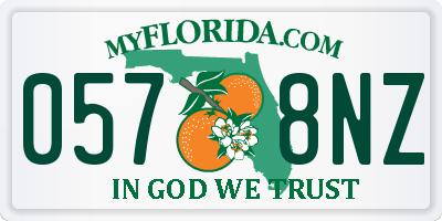 FL license plate 0578NZ