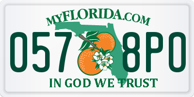 FL license plate 0578PO