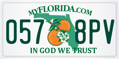 FL license plate 0578PV