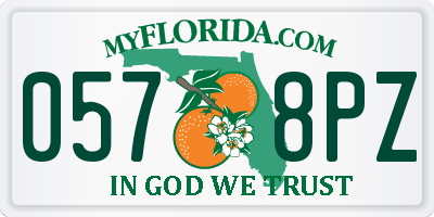 FL license plate 0578PZ