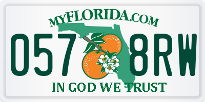 FL license plate 0578RW
