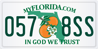 FL license plate 0578SS