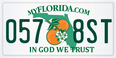 FL license plate 0578ST
