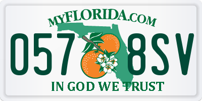 FL license plate 0578SV
