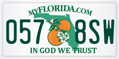 FL license plate 0578SW