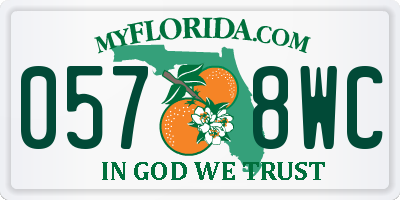 FL license plate 0578WC